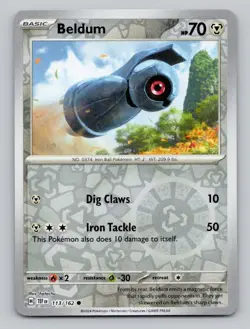 Beldum 113/162 Common Temporal Forces Pokemon Reverse Holo Near Mint - Image 1