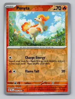 Ponyta 026/162 Common Temporal Forces Pokemon Reverse Holo Near Mint - Image 1
