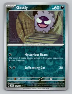Gastly 102/162 Common Temporal Forces Pokemon Reverse Holo Near Mint - Image 1