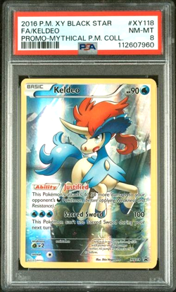 Pokemon XY Black Star Promo #XY118 Keldeo PSA 8 - Image 1