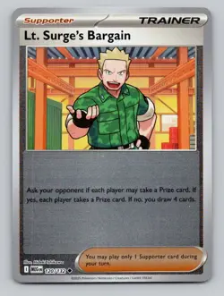 Lt. Surge's Bargain 120/132 Uncommon Mega Evolution Pokemon Reverse Holo NM - Image 1