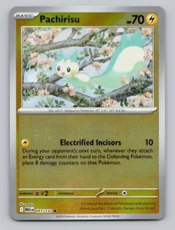 Pachirisu 051/132 Common Mega Evolution Pokemon Reverse Holo Near Mint - Image 1