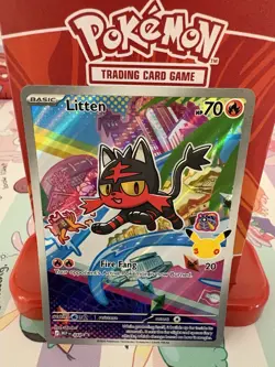 Pokemon Litten 044 Mega Evolution Promo Holo NM - Image 1