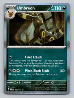 Umbreon 059/131 Rare Prismatic Evolutions Pokemon Holo Near Mint - Image 1