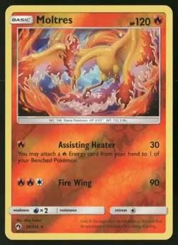 Moltres 38/214 Rare Lost Thunder Pokemon Reverse Holo NM - Image 1