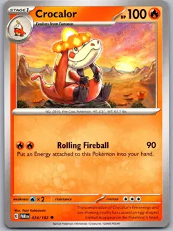Crocalor 024/182 Near Mint SV04: Paradox Rift Pokemon Shipnow - Image 1