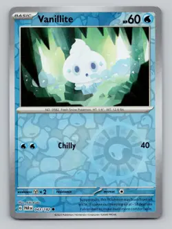 Reverse Holo Vanillite 043/182 Common Paradox Rift Pokemon - Image 1