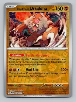 Reverse Holo Bloodmoon Ursaluna 054/131 Rare Prismatic Evolutions Pokemon - Image 1