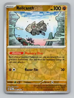Reverse Holo Relicanth 084/162 Rare Temporal Forces Pokemon - Image 1