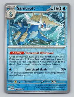 Reverse Holo Samurott 023/086 Rare White Flare Pokemon - Image 1