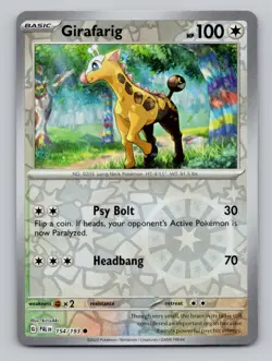 Reverse Holo Girafarig 154/193 Common Paldea Evolved Pokemon - Image 1