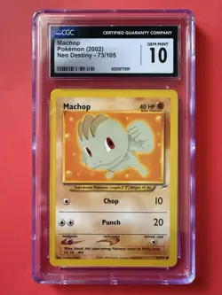 Pokemon Neo Destiny 2002 Machop #73/105 Collectible Card Cgc 10 - Image 1