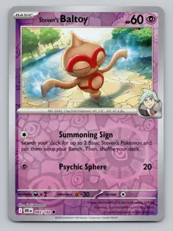 Reverse Holo Steven's Baltoy 083/182 Common Destined Rivals Pokemon - Image 1