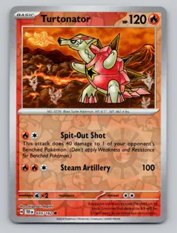 Reverse Holo Turtonator 035/162 Common Temporal Forces Pokemon - Image 1