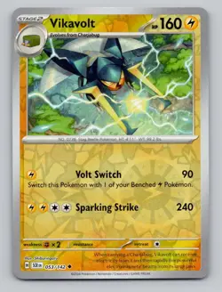 Reverse Holo Vikavolt 53/142 Uncommon Stellar Crown Pokemon - Image 1