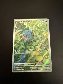 Pokemon TCG Bulbasaur Holo Card 166/165 Scarlet & Violet 151 Illustration Rare - Image 1