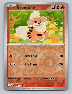 Reverse Holo Growlithe 027/182 Common Destined Rivals Pokemon - Image 1
