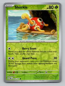 Reverse Holo Shuckle 005/197 Common Obsidian Flames Pokemon - Image 1