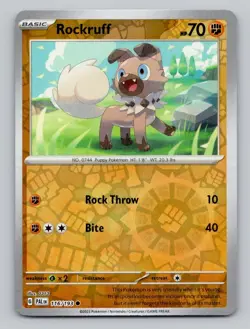Reverse Holo Rockruff 116/193 Common Paldea Evolved Pokemon - Image 1