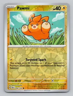 Reverse Holo Pawmi 56/142 Common Stellar Crown Pokemon - Image 1