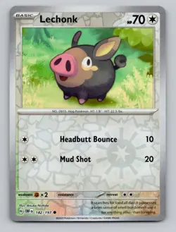 Reverse Holo Lechonk 182/197 Common Obsidian Flames Pokemon - Image 1