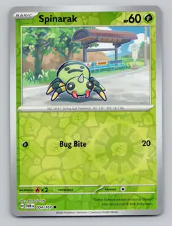 Reverse Holo Spinarak 004/167 Common Twilight Masquerade Pokemon - Image 1
