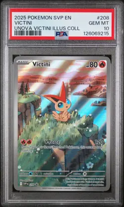 2025 POKEMON SVP EN-SV BLACK STAR PROMO208 VICTINI UNOVA ILLUSTRATION COL PSA 10 - Image 1