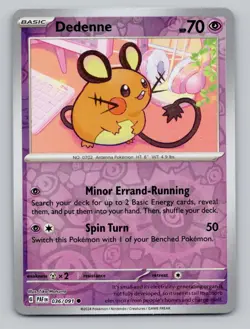 Reverse Holo Dedenne 036/091 Common Paldean Fates Pokemon - Image 1
