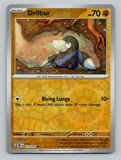 Reverse Holo Drilbur 111/197 Common Obsidian Flames Pokemon - Image 1