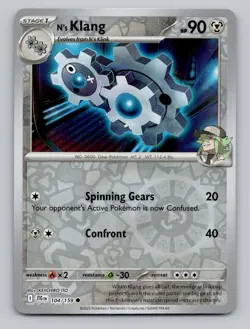 Reverse Holo N's Klang 104/159 Common Journey Together Pokemon - Image 1