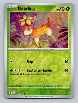Reverse Holo Deerling 016/162 Common Temporal Forces Pokemon - Image 1