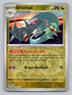 Reverse Holo Drakloak 129/167 Common Twilight Masquerade Pokemon - Image 1