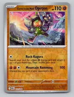 Reverse Holo Cornerstone Mask Ogerpon 111/182 Uncommon Destined Rivals Pokemon - Image 1
