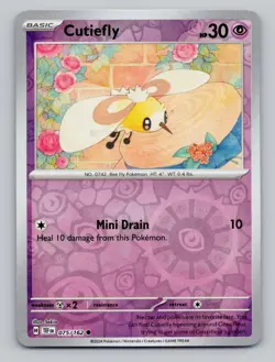 Reverse Holo Cutiefly 075/162 Common Temporal Forces Pokemon - Image 1