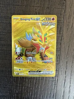 Pokemon TCG Gouging Fire EX 214/162 Hyper Rare NM New Gold SV05 Temporal Forces - Image 1
