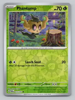 Reverse Holo Phantump 012/167 Common Twilight Masquerade Pokemon - Image 1