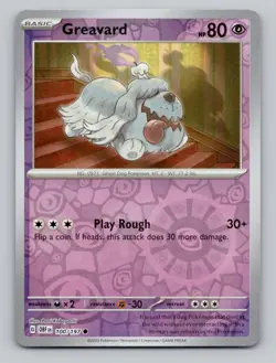 Reverse Holo Greavard 100/197 Common Obsidian Flames Pokemon - Image 1