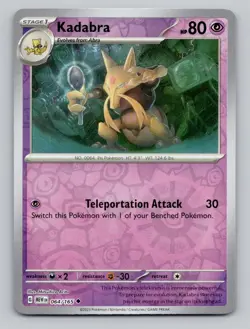 Reverse Holo Kadabra 064/165 Uncommon 151 Pokemon - Image 1