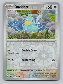 Reverse Holo Ducklett 139/167 Common Twilight Masquerade Pokemon - Image 1