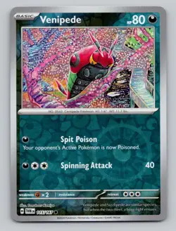 Reverse Holo Venipede 115/167 Common Twilight Masquerade Pokemon - Image 1