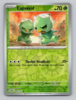 Reverse Holo Capsakid 024/197 Common Obsidian Flames Pokemon - Image 1