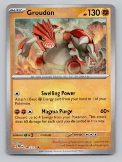 Poke Ball Pattern Groudon 049/131 Rare Prismatic Evolutions Pokemon - Image 1