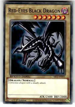 YuGiOh Speed Duel: Streets of Battle City Card C SBC1-ENF01 Red-Eyes Black Drag - Image 1