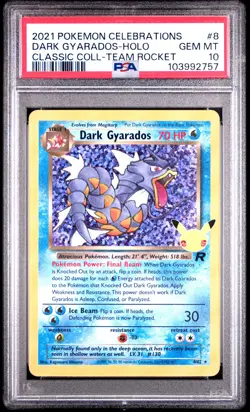Dark Gyarados Holo #8 PSA 10 - 2021 Pokemon Celebrations Classic Collection - Image 1