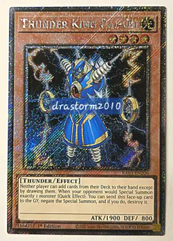 Thunder King Rai-Oh Platinum Secret Rare YuGiOh RA03-EN206 EU - Image 1