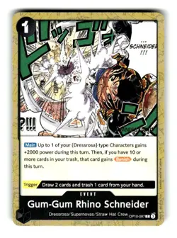 One Piece Release Event Card Gum-Gum Rhino Schneider OP10-097 C - Image 1