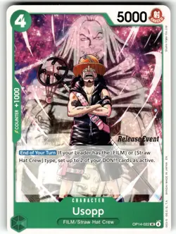 One Piece The Azure Sea's Seven Release Event Card OP14-022 Usopp - Image 1