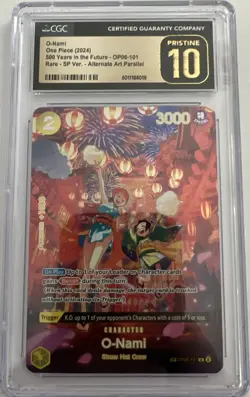 2024 One Piece 500 Years In The Future O-Nami Foil Sp #OP06-101 CGC10 PRISTINE - Image 1