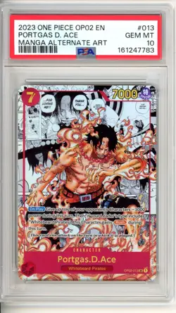 Portgas D. Ace 2023 One Piece OP02 En Manga Alternate Art #013 Psa 10 - Image 1