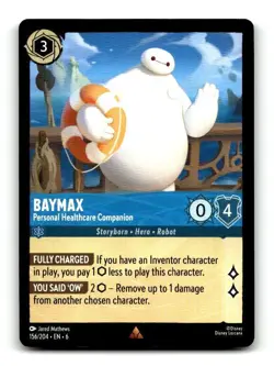 Disney Lorcana Azurite Sea 156/204 EN6 Baymax - Personal Healthcare Companion - Image 1